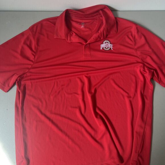 Ohio State Buckeyes Mens Size Medium Red Polo - Offical Scarlet And Gray Polo - Picture 2 of 4